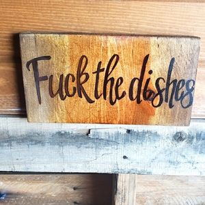 Funny wooden Kitchen Sign